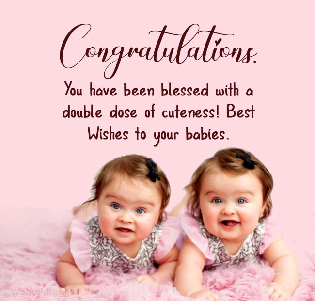 New Born Baby Wishes for Twins