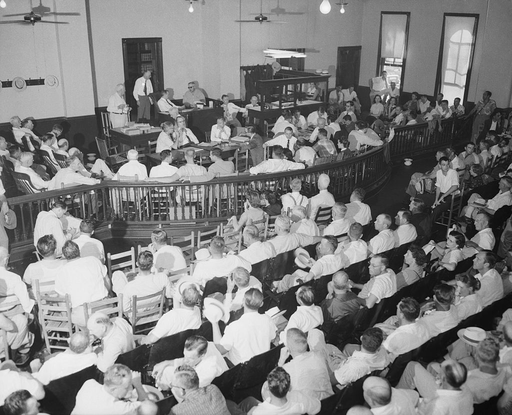 Overhead View of Trial Proceedings