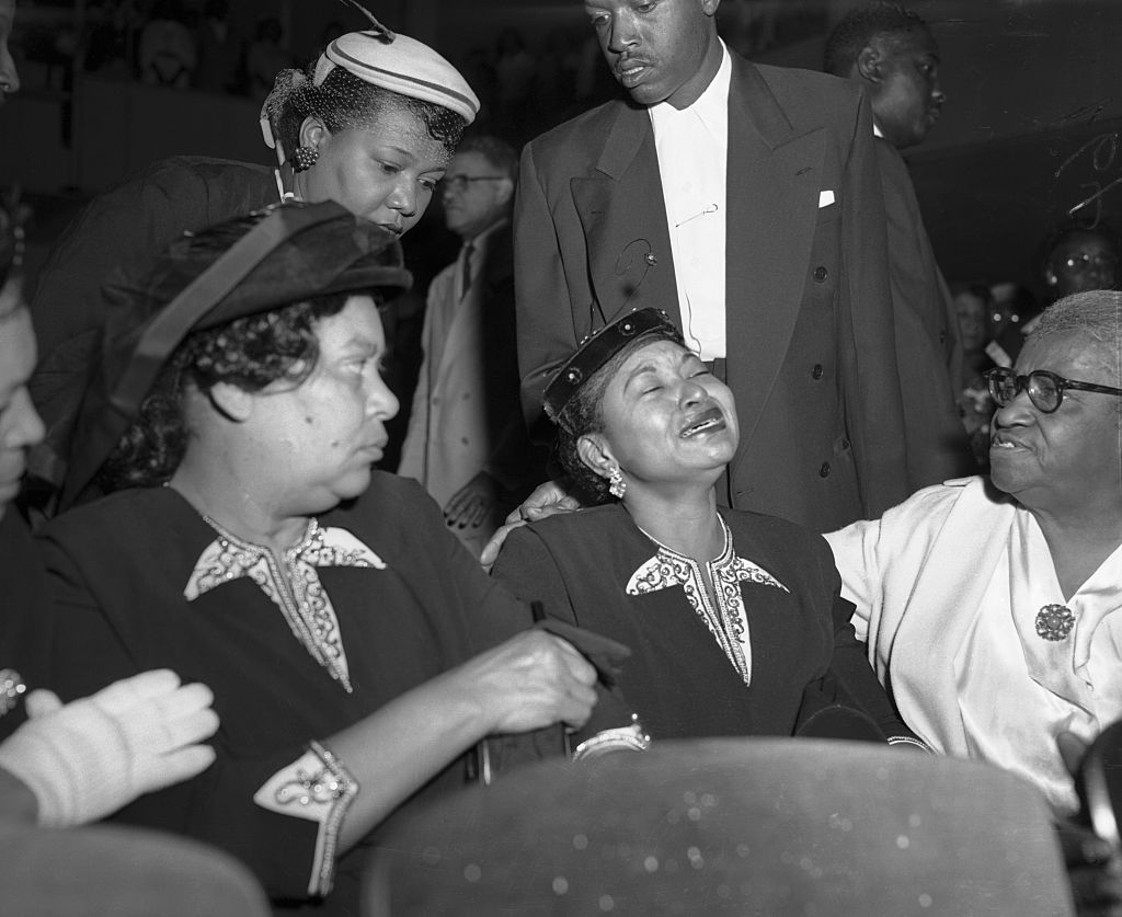 Mamie Bradley Crying at Funeral